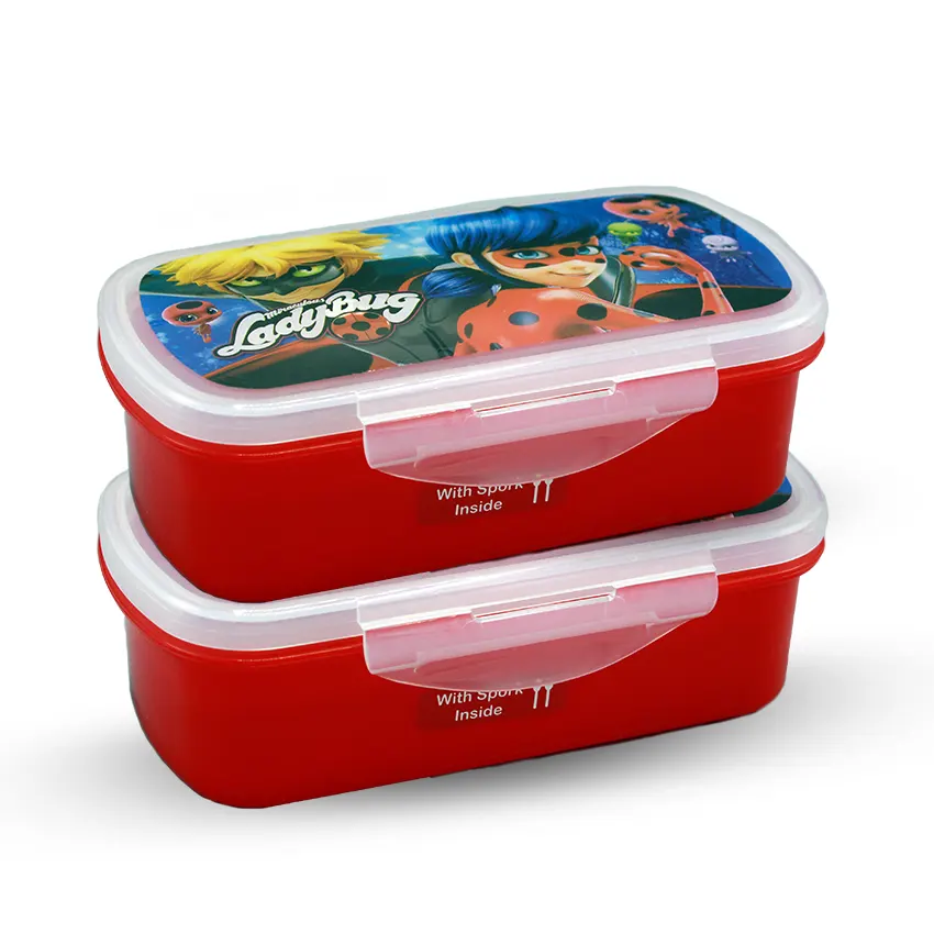 Bento Lunch Box M-1 Pack of 2 - (600ml) With Sticker - Image 4