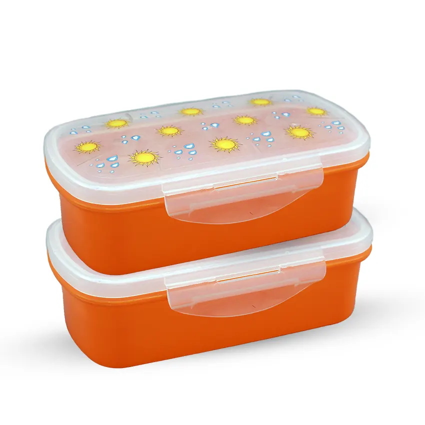 Bento Lunch Box M-1 Pack of 2 - (600ml) Without Sticker - Image 4