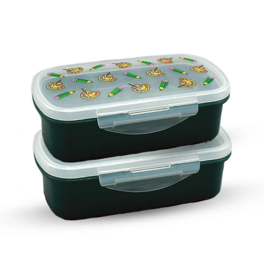 Bento Lunch Box M-1 Pack of 2 - (600ml) Without Sticker - Image 5