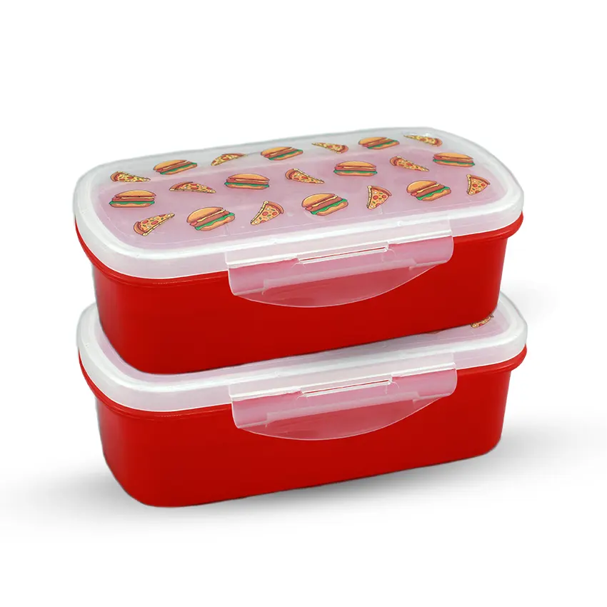 Bento Lunch Box M-2 Pack of 2 - (600ml) Without Sticker - Image 2