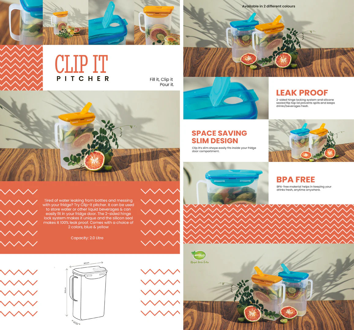 Clip It Pitcher - (2Ltr) - Image 7