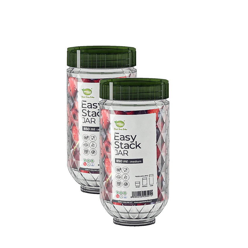 Easy Stack Jar Pack of 2 Medium- (850ml)