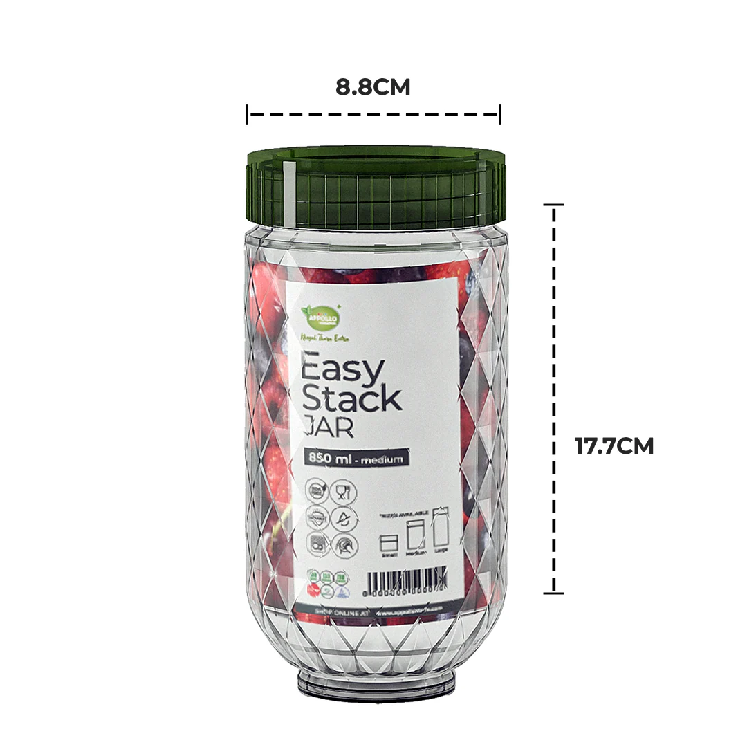 Easy Stack Jar Pack of 2 Medium- (850ml) - Image 2