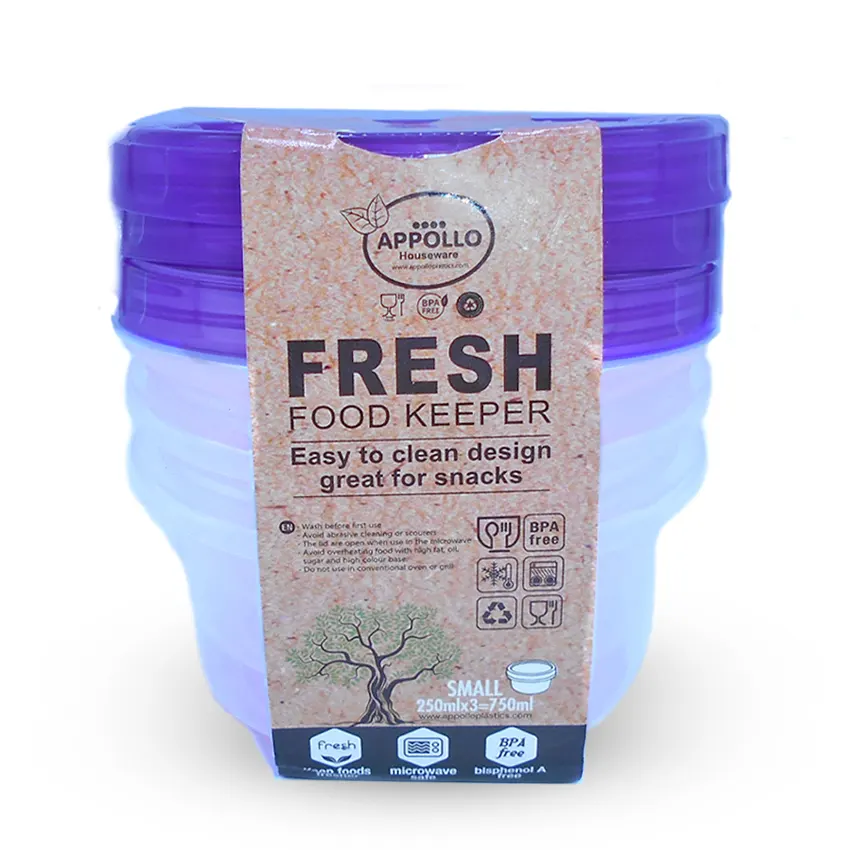 Fresh Food Container Pack of 6 Small - (250ml)