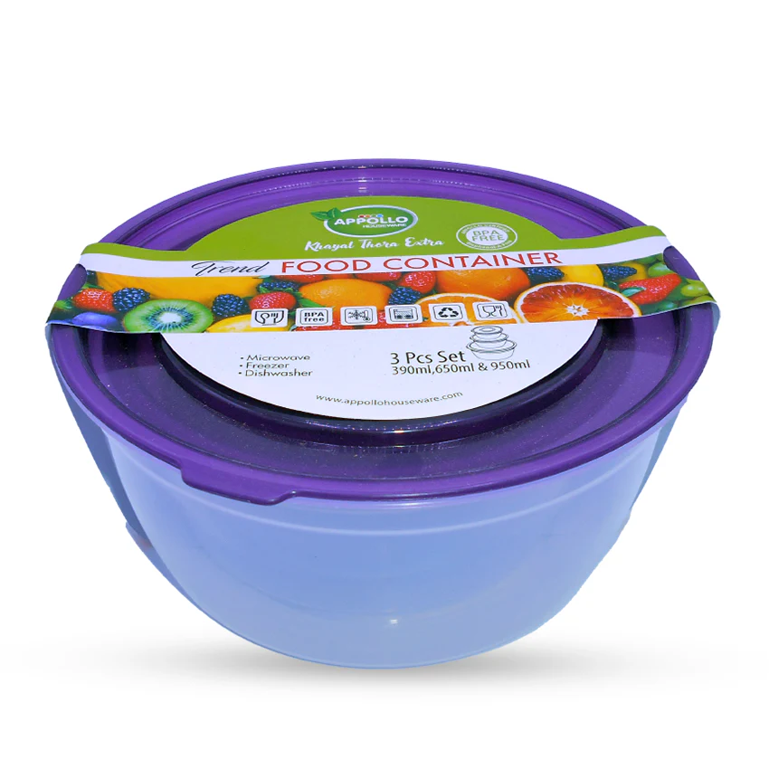 Trend Food Container Large Pack of 3 - (950ml)